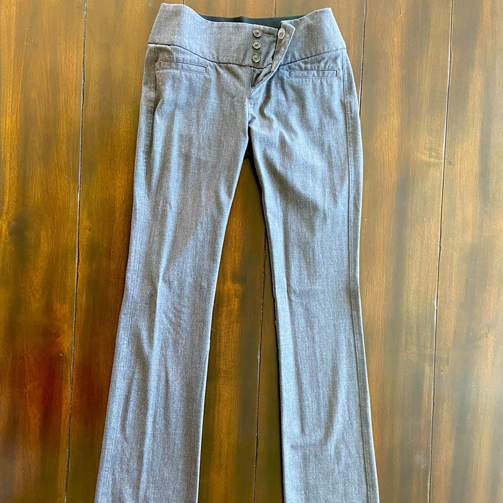 Gray low rise trouser pants